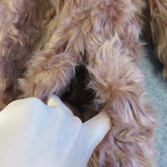 Vince Womens Plush Faux Fur Jacket Blazer S Pink Brown Blazer Coat Oversized 778 - Picture 9 of 14